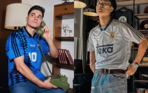 Phối áo bóng đá với quần jeans